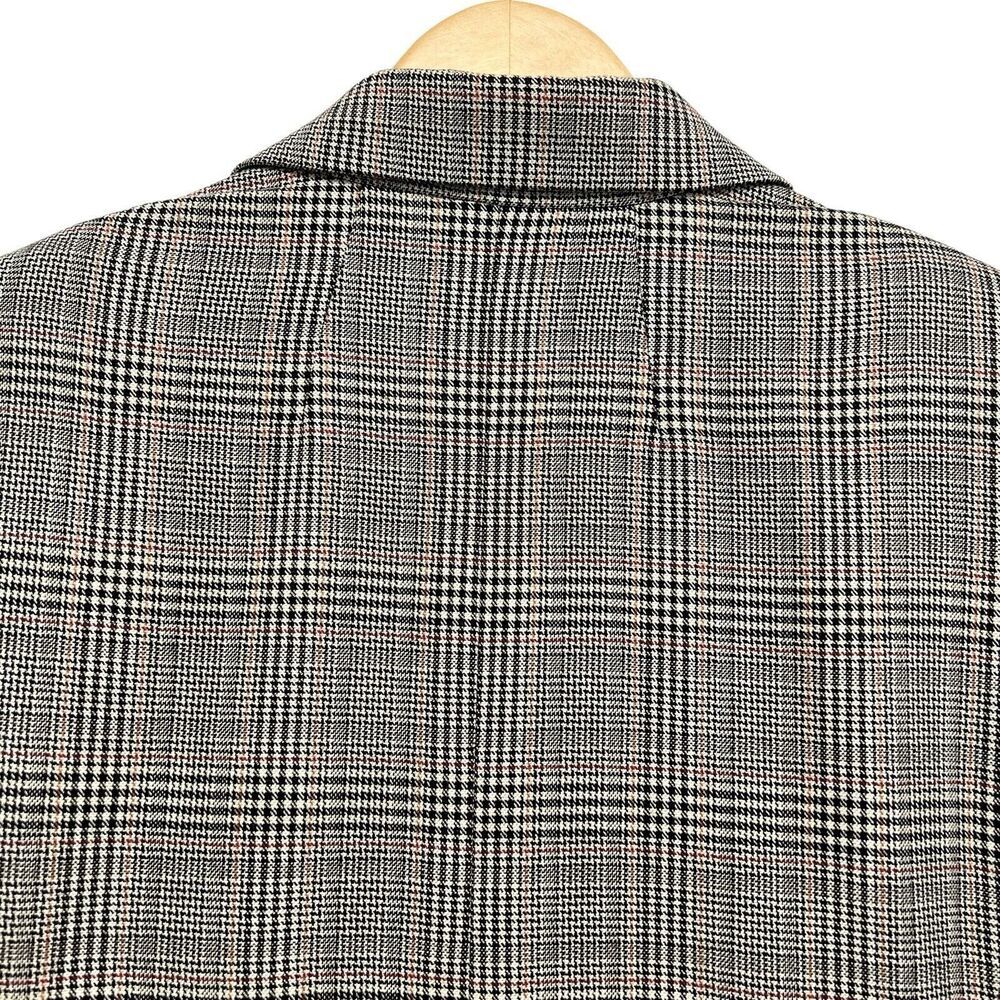 FRAME Double Breasted Plaid Check Multi Boyfriend Blazer Jacket Oversized Preppy - Picture 6 of 9